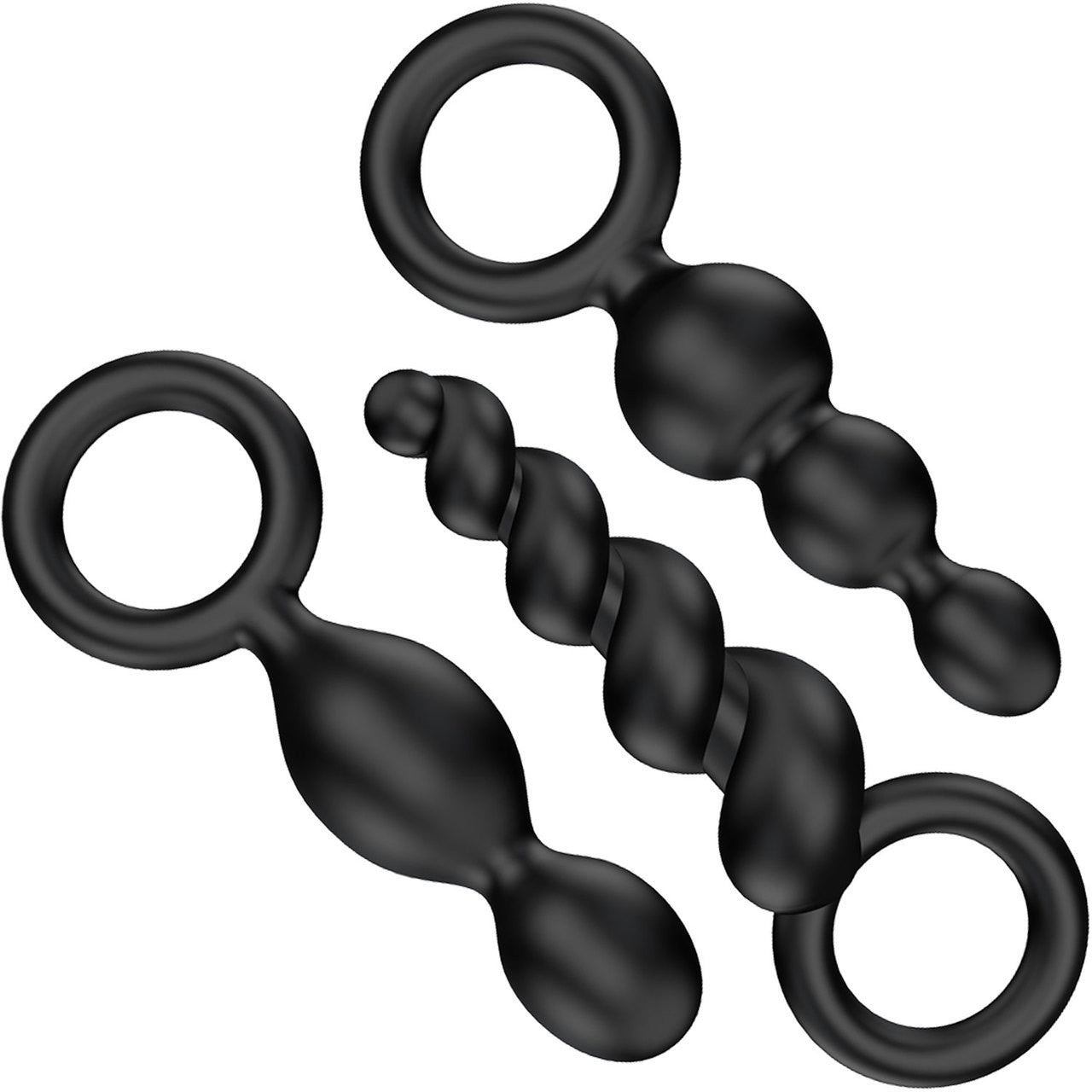Satisfyer Booty Call Silicone Anal Plugs - Set Of 3 - Black
