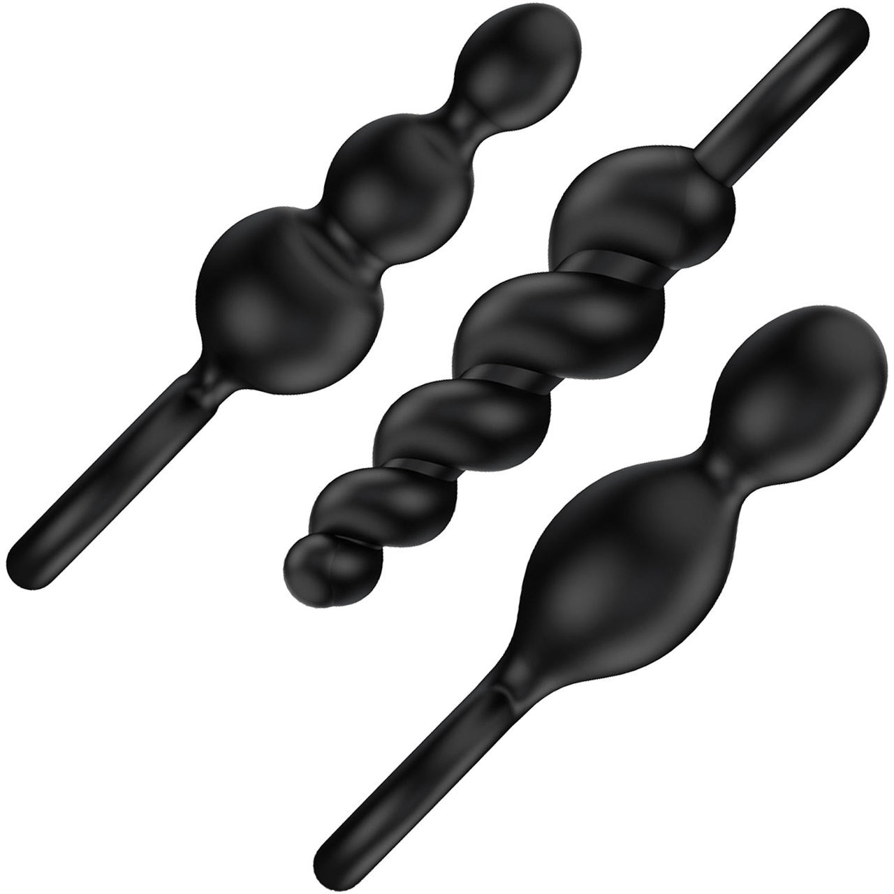 Satisfyer Booty Call Silicone Anal Plugs - Set Of 3 - Black