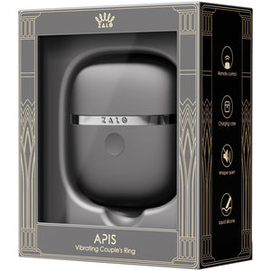 ZALO APIS Rechargeable Silicone App Compatible Vibrating Couple's Ring - Obsidian Black