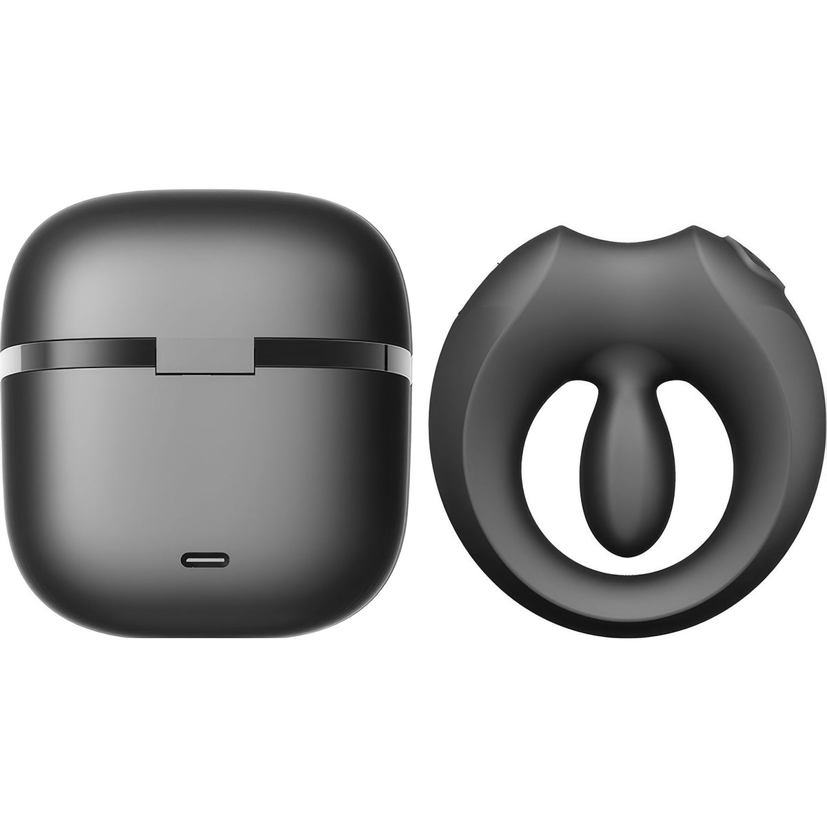 ZALO APIS Rechargeable Silicone App Compatible Vibrating Couple's Ring - Obsidian Black