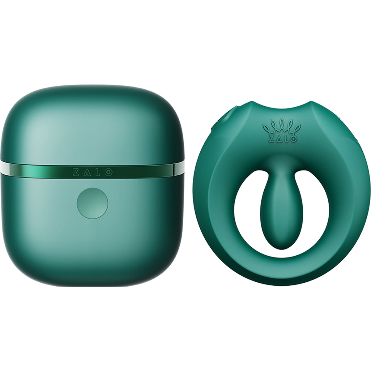 ZALO APIS Rechargeable Silicone App Compatible Vibrating Couple's Ring - Turquoise Green