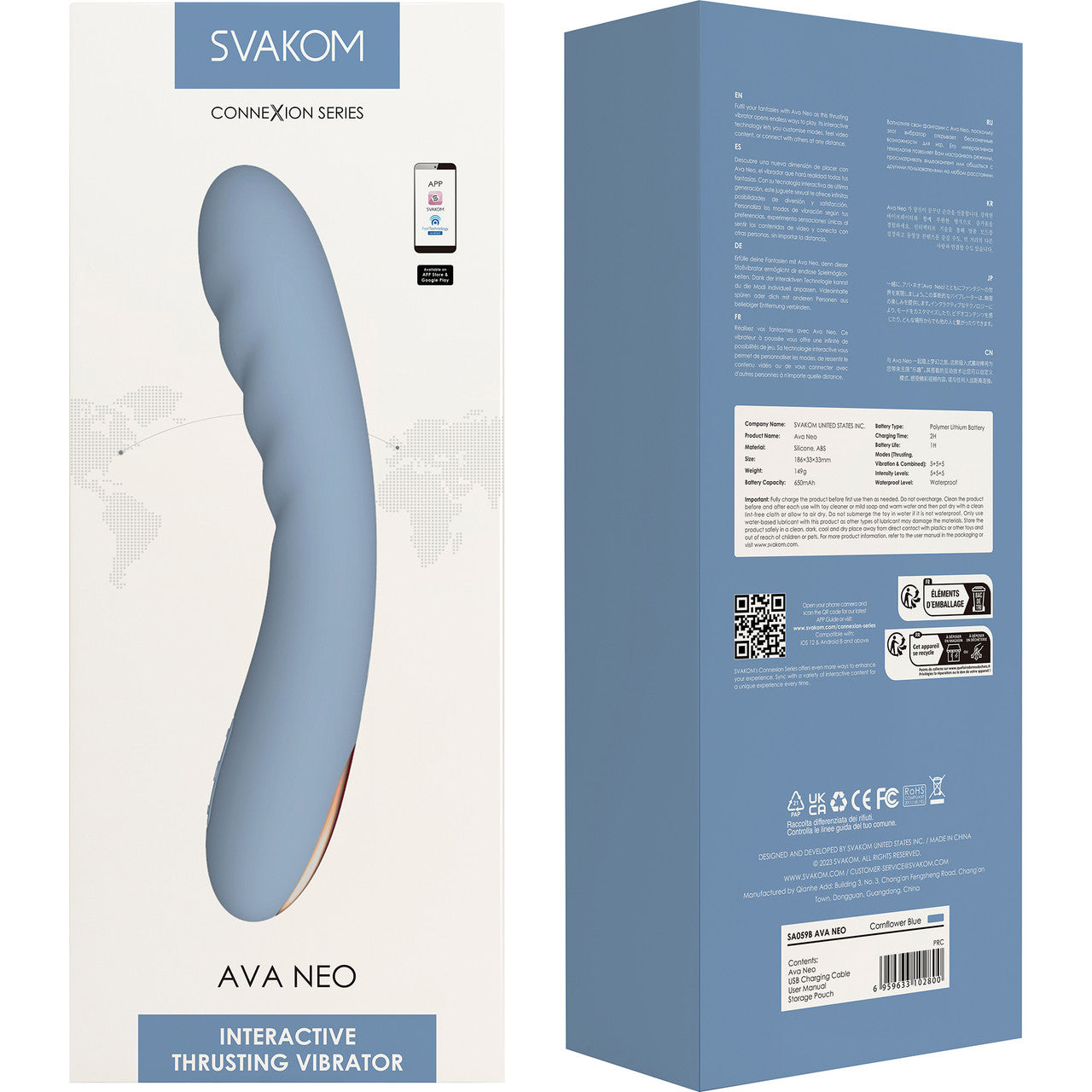 SVAKOM AVA NEO Waterproof Rechargeable Interactive Thrusting Silicone Vibrator