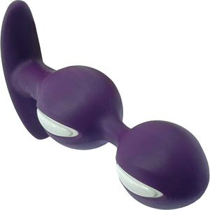 Fun Factory B Ball Duo Silicone Weighted Butt Plug - Dark Violet & White