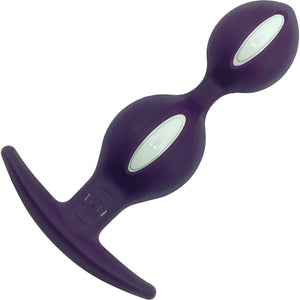 Fun Factory B Ball Duo Silicone Weighted Butt Plug - Dark Violet & White