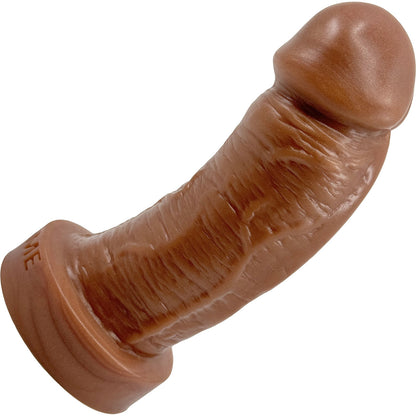 The Basio Short & Thick 5.75" Platinum Silicone Realistic Dildo By Uberrime - Caramel