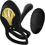ZALO BAYEK Rechargeable Silicone App Compatible Vibrating Couple's Ring - Obsidian Black