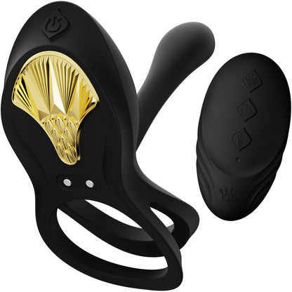 ZALO BAYEK Rechargeable Silicone App Compatible Vibrating Couple's Ring - Obsidian Black