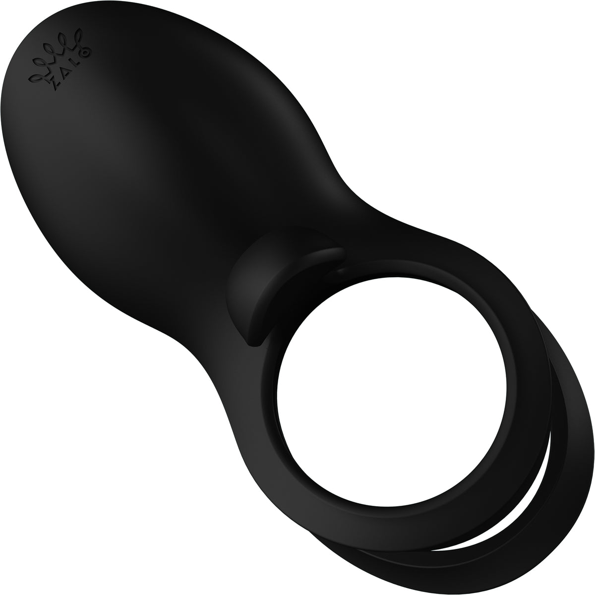 ZALO BAYEK Rechargeable Silicone App Compatible Vibrating Couple's Ring - Obsidian Black