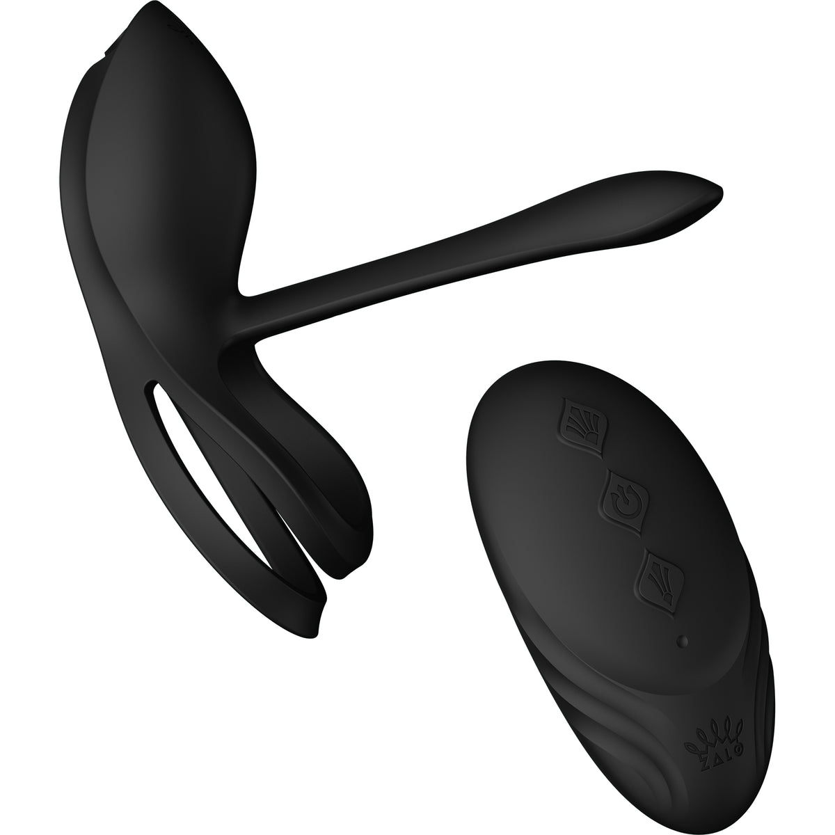 ZALO BAYEK Rechargeable Silicone App Compatible Vibrating Couple's Ring - Obsidian Black