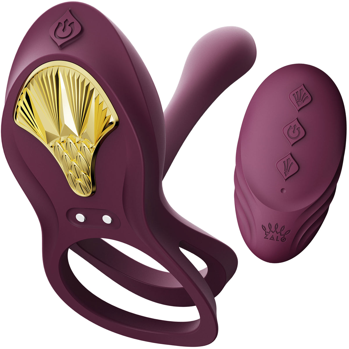 ZALO BAYEK Rechargeable Silicone App Compatible Vibrating Couple's Ring - Velvet Purple
