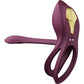 ZALO BAYEK Rechargeable Silicone App Compatible Vibrating Couple's Ring - Velvet Purple