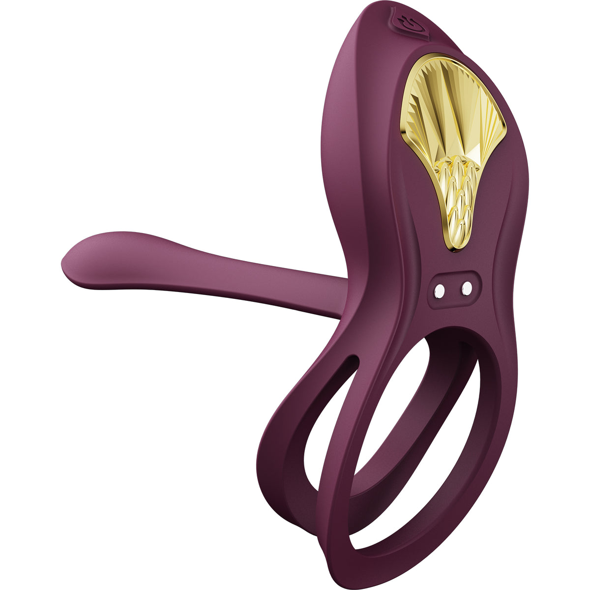 ZALO BAYEK Rechargeable Silicone App Compatible Vibrating Couple's Ring - Velvet Purple