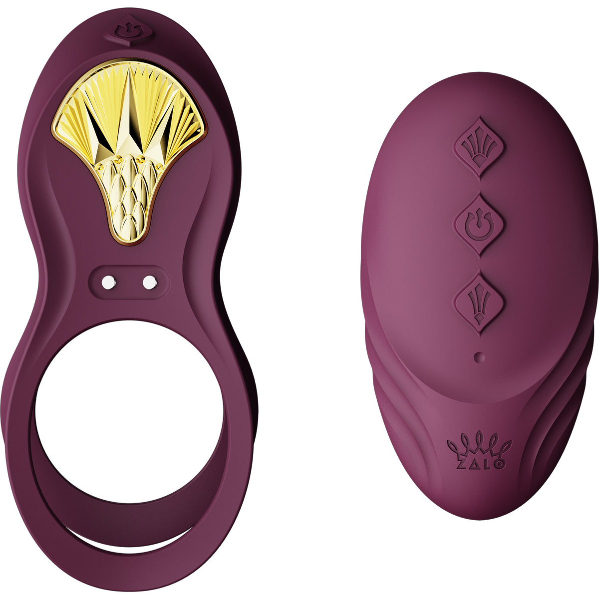 ZALO BAYEK Rechargeable Silicone App Compatible Vibrating Couple's Ring - Velvet Purple