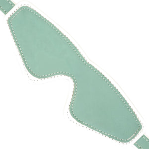 Fairy White & Green Leather Blindfold With Gold Buckle By Liebe Seele