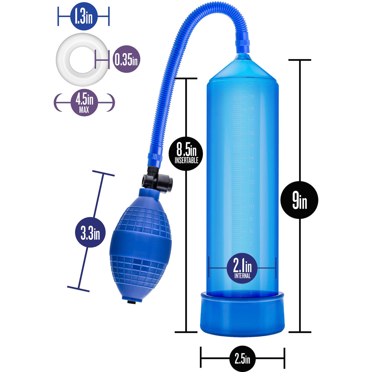 Performance VX101 Enhancement Penis Pump By Blush - Blue