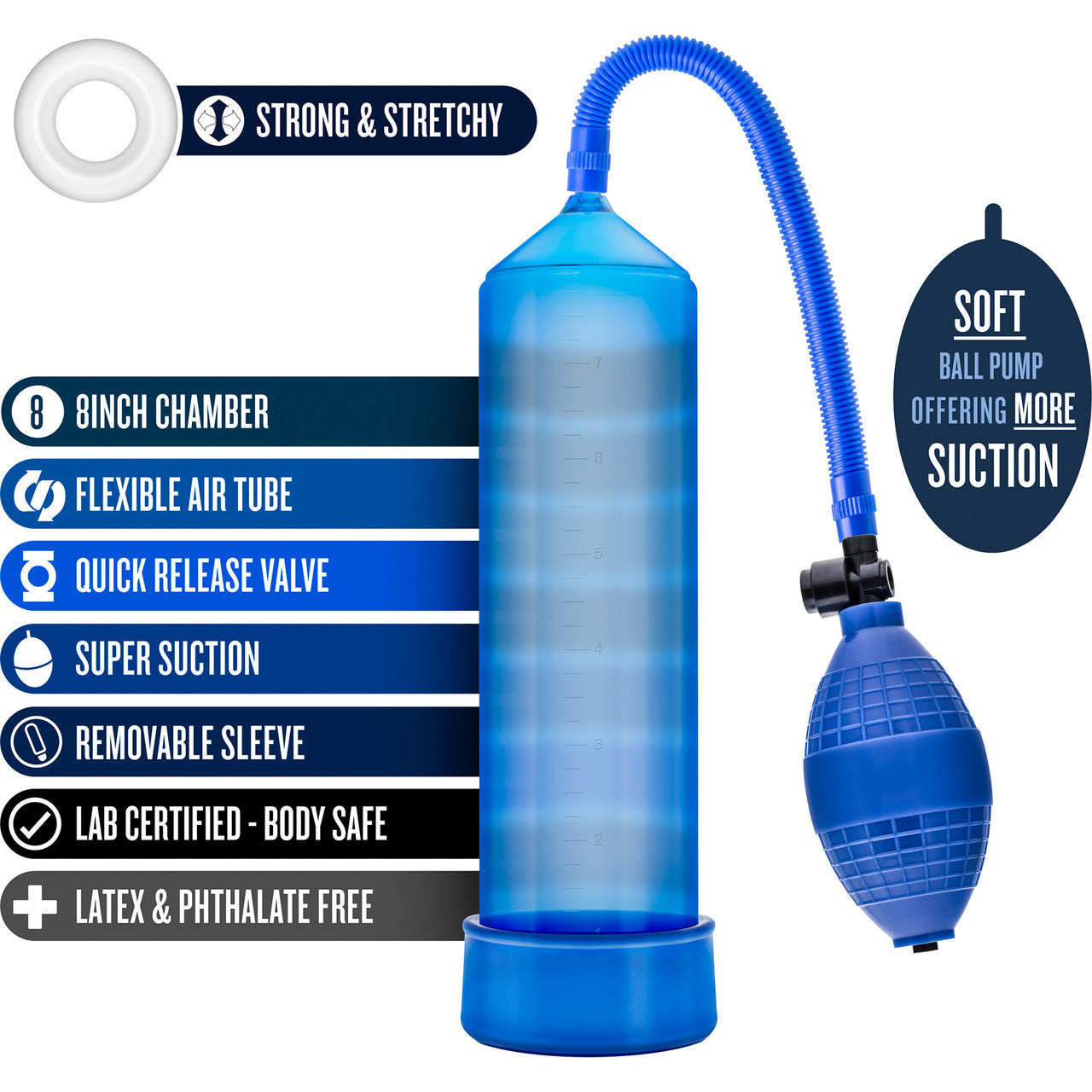 Performance VX101 Enhancement Penis Pump By Blush - Blue