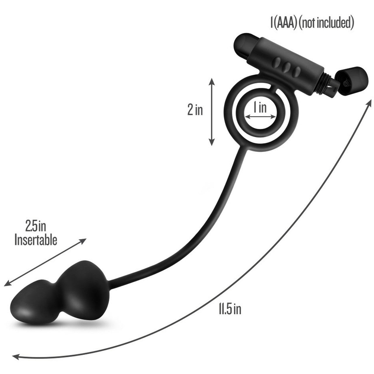Vibrating Anal Plug & Cock Ring - Black Vibrating Anal Plug & Cock Ring - Black