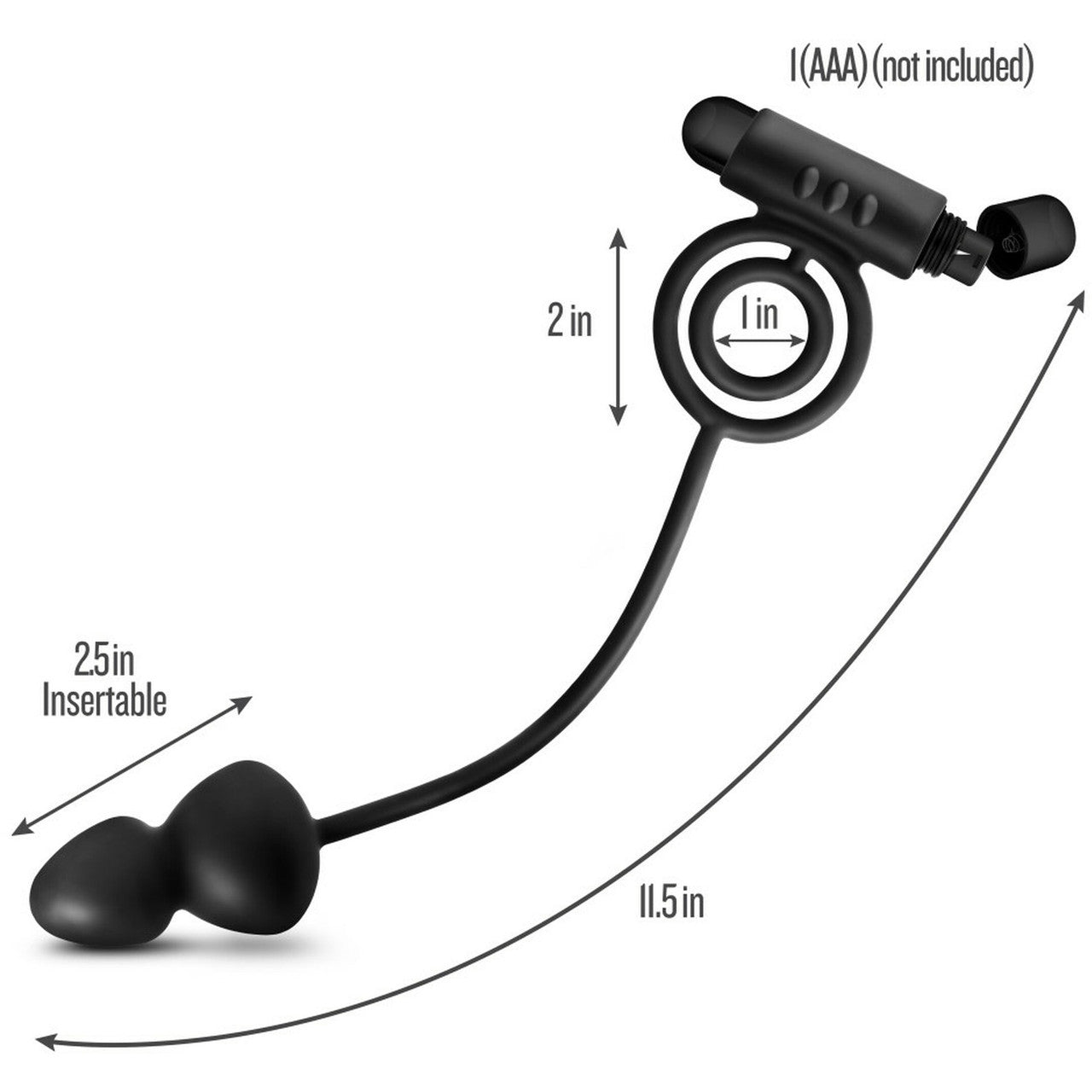 Anal Adventures Platinum Silicone Anal Plug With Vibrating Cock Ring By Blush - Black