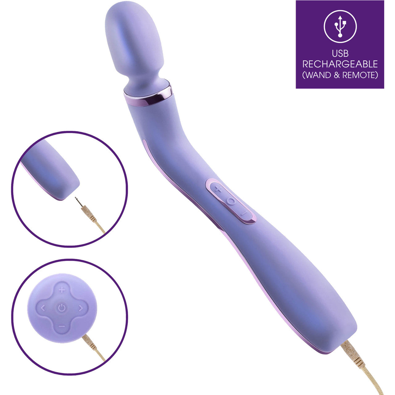 Wellness Eternal Wand Rechargeable Waterproof Silicone Vibrating Body Massager With Remote By Blush