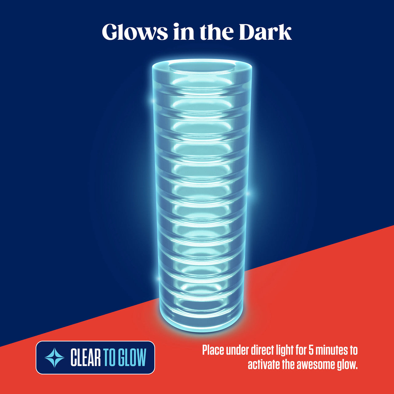 Rize Ribz Self Lubricating Glow In The Dark Open Ended Penis Stroker By Blush