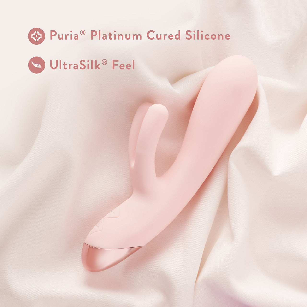 Elora Rechargeable Waterproof Silicone Rabbit Style Dual Stimulation Vibrator By Blush - Pink