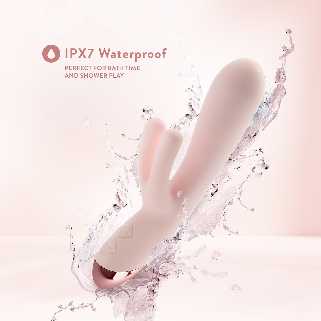 Elora Rechargeable Waterproof Silicone Rabbit Style Dual Stimulation Vibrator By Blush - Pink