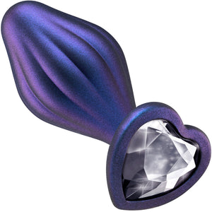 Anal Adventures Matrix Wavy Bling Silicone Butt Plug By Blush - Sapphire