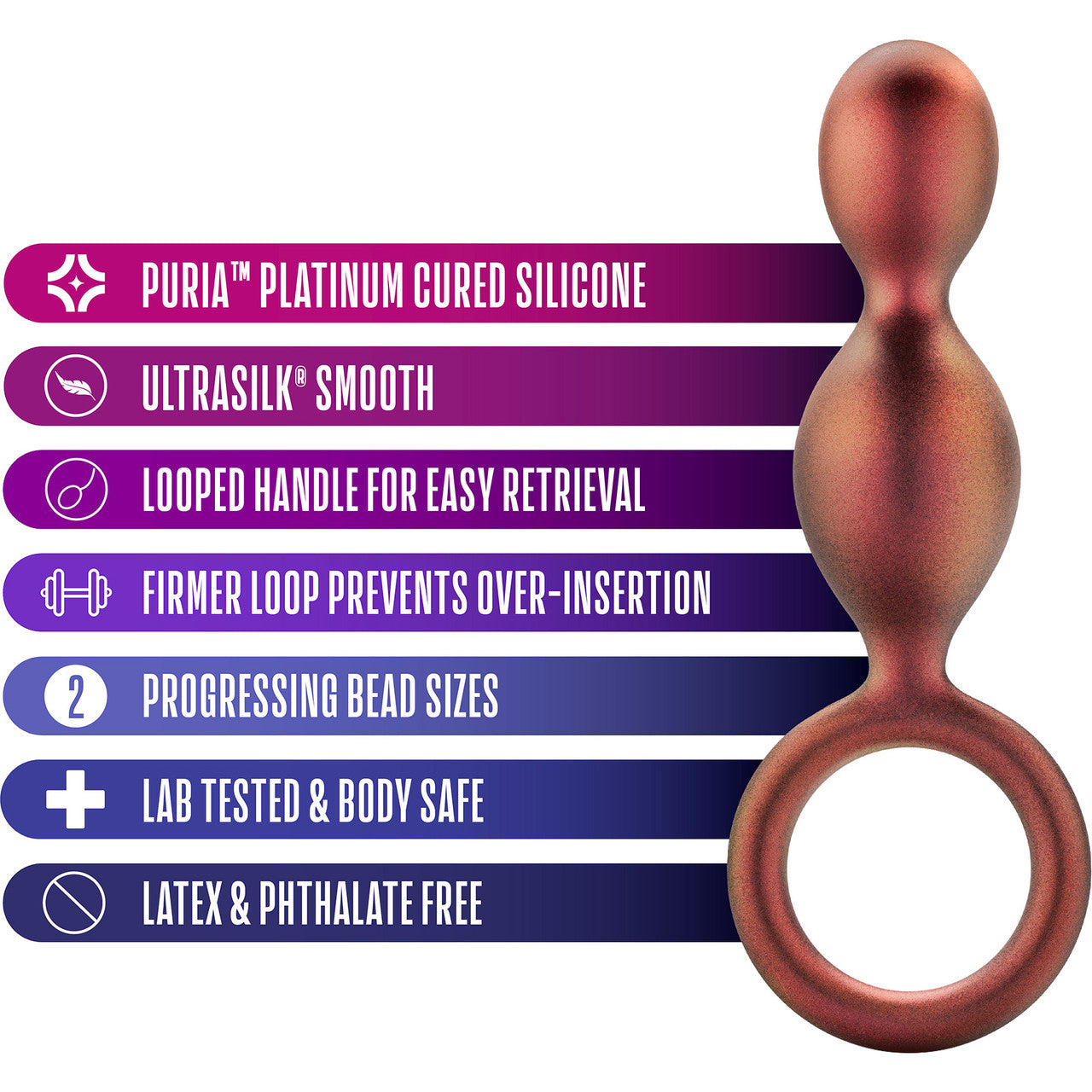 Anal Adventures Matrix Spiral Loop Silicone Butt Plug By Blush - Copper