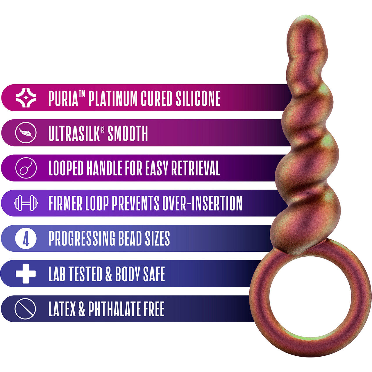 Anal Adventures Matrix Duo Loop Silicone Butt Plug By Blush - Copper