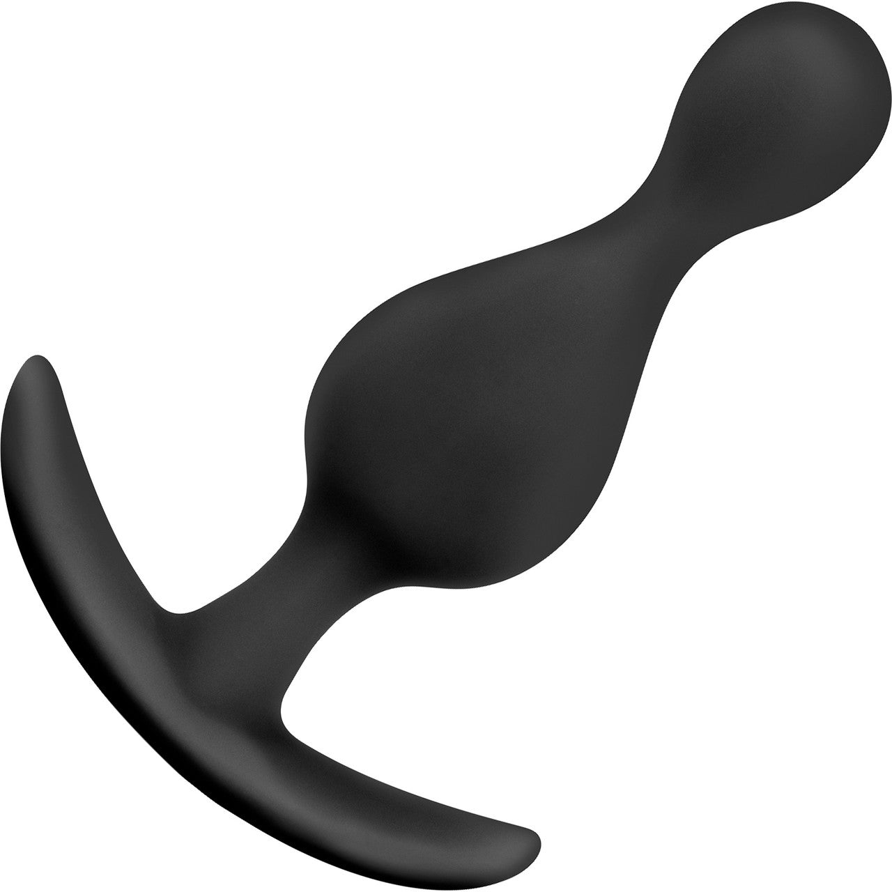 Anal Adventures Platinum Wave Silicone Butt Plug By Blush - Black