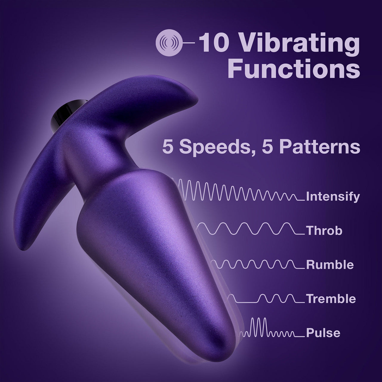 Anal Adventures Matrix Interstellar Silicone Rechargeable Vibrating Butt Plug By Blush - Astro Violet