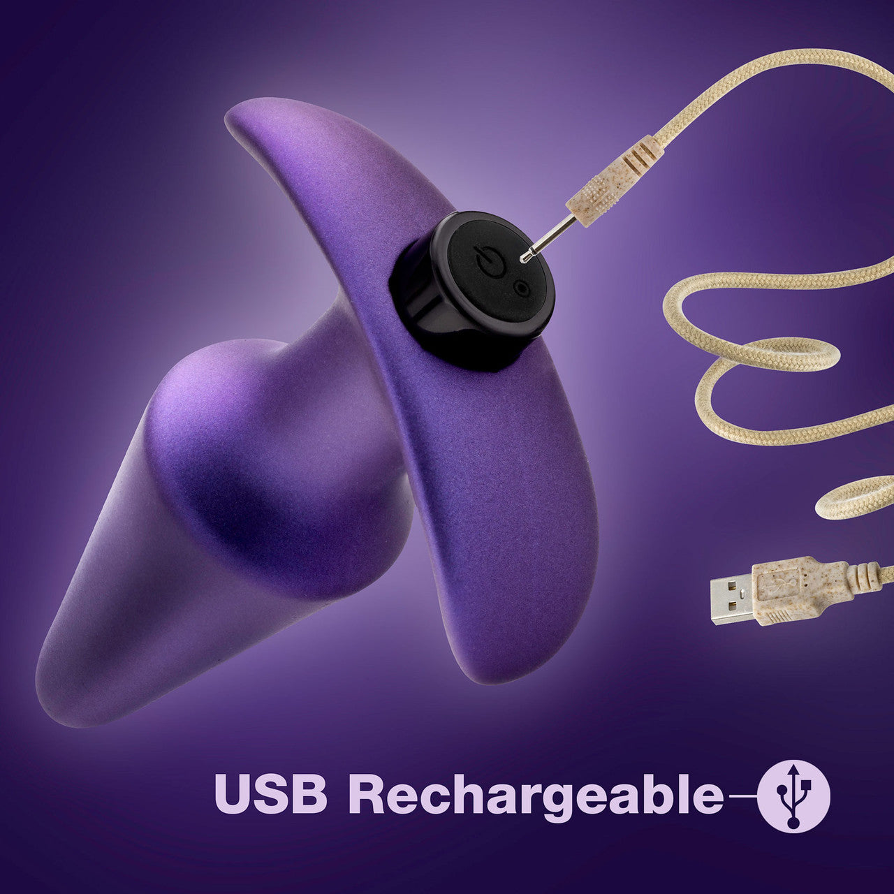 Anal Adventures Matrix Interstellar Silicone Rechargeable Vibrating Butt Plug By Blush - Astro Violet