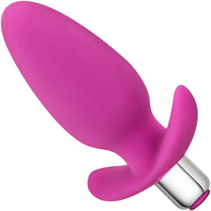 Luxe Little Thumper Silicone Vibrating Butt Plug by Blush Novelties - Pink