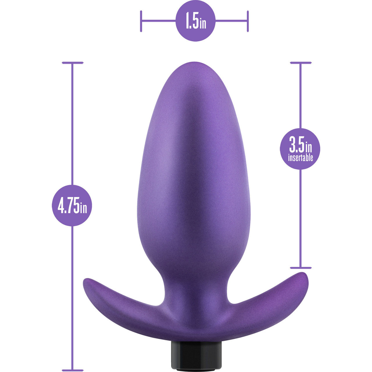 Anal Adventures Matrix Excelsior Silicone Rechargeable Vibrating Butt Plug By Blush - Astro Violet