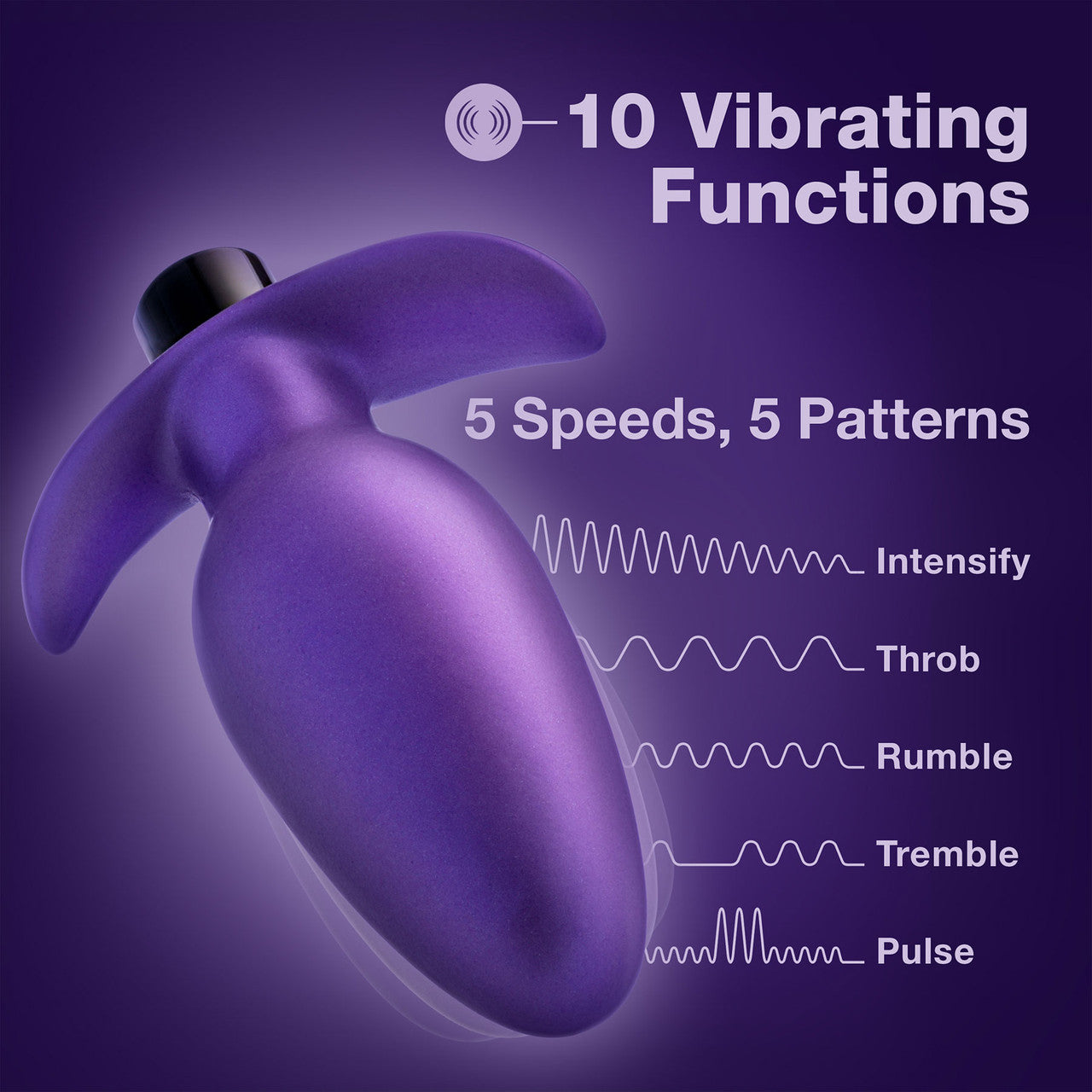 Anal Adventures Matrix Excelsior Silicone Rechargeable Vibrating Butt Plug By Blush - Astro Violet