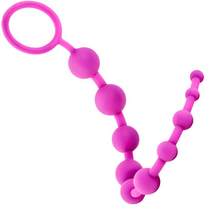 Luxe Silicone 10 Anal Beads by Blush Novelties - Pink