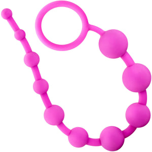 Luxe Silicone 10 Anal Beads by Blush Novelties - Pink