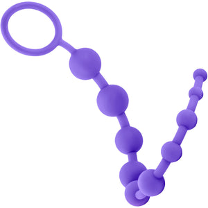 Luxe Silicone 10 Anal Beads by Blush Novelties - Purple