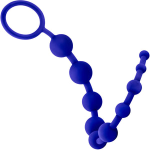 Luxe Silicone 10 Anal Beads by Blush Novelties - Indigo