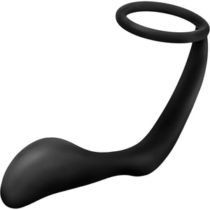 Anal Adventures Platinum Silicone Cock Ring Plug by Blush - Black