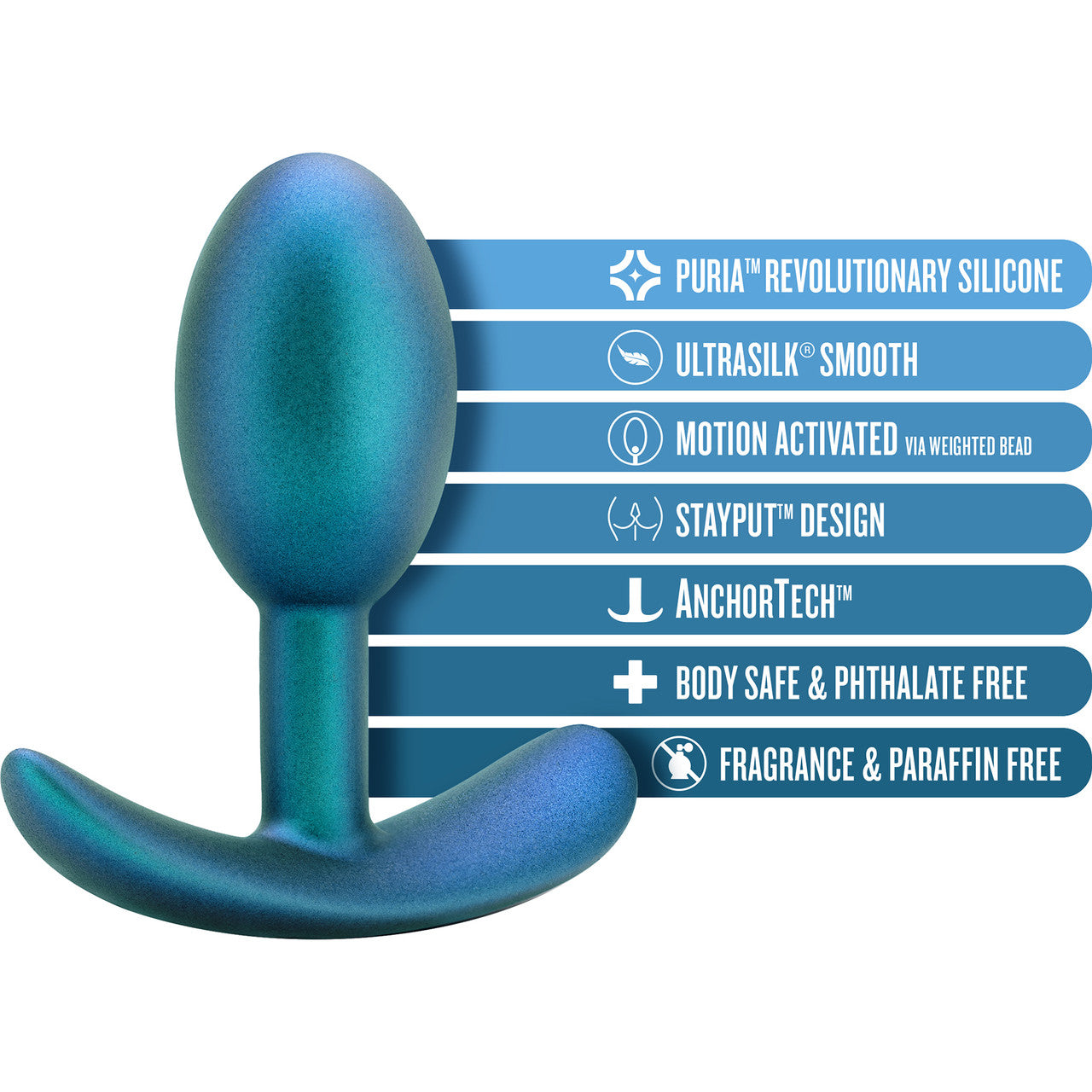 Anal Adventures Matrix Nebula Silicone Butt Plug By Blush - Lunar Blue