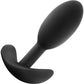 Luxe Wearable Silicone Vibra Slim Butt Plug by Blush - Small, Black