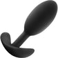 Luxe Wearable Silicone Vibra Slim Butt Plug by Blush - Medium, Black