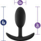 Luxe Wearable Silicone Vibra Slim Butt Plug by Blush - Medium, Black