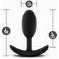 Anal Adventures Platinum Silicone Vibra Slim Medium Plug By Blush - Black