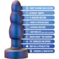 Anal Adventures Matrix Kinetic Silicone Vibrating, Gyrating & Rotating Butt Plug With Remote By Blush - Space Age Blue