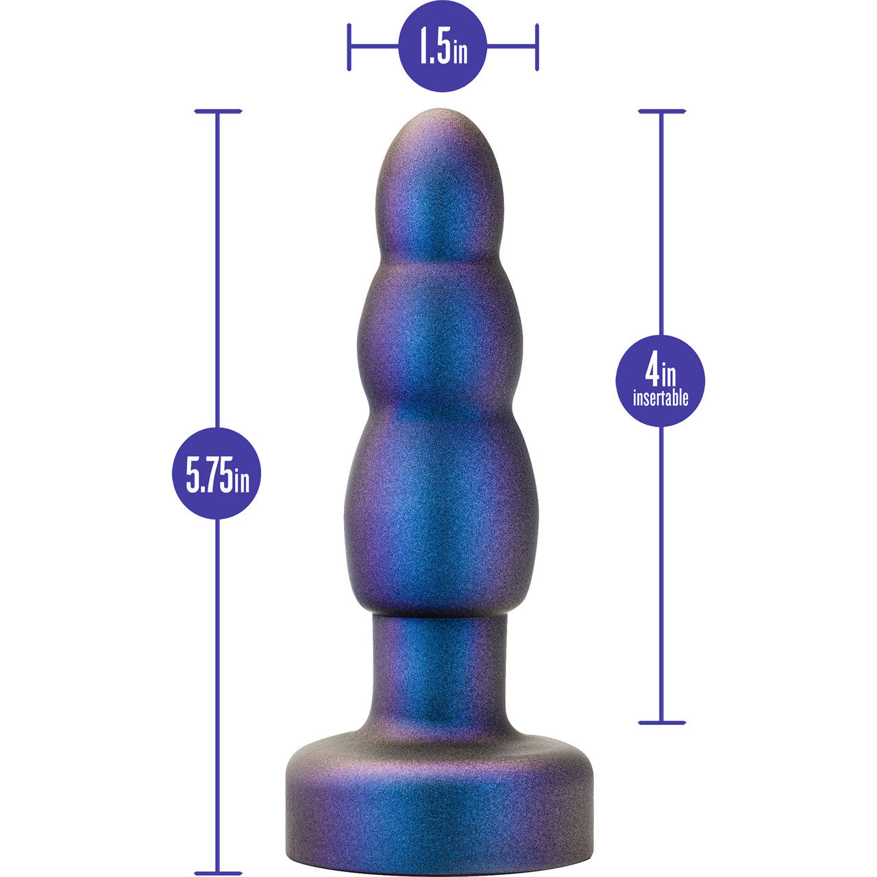 Anal Adventures Matrix Kinetic Silicone Vibrating, Gyrating & Rotating Butt Plug With Remote By Blush - Space Age Blue