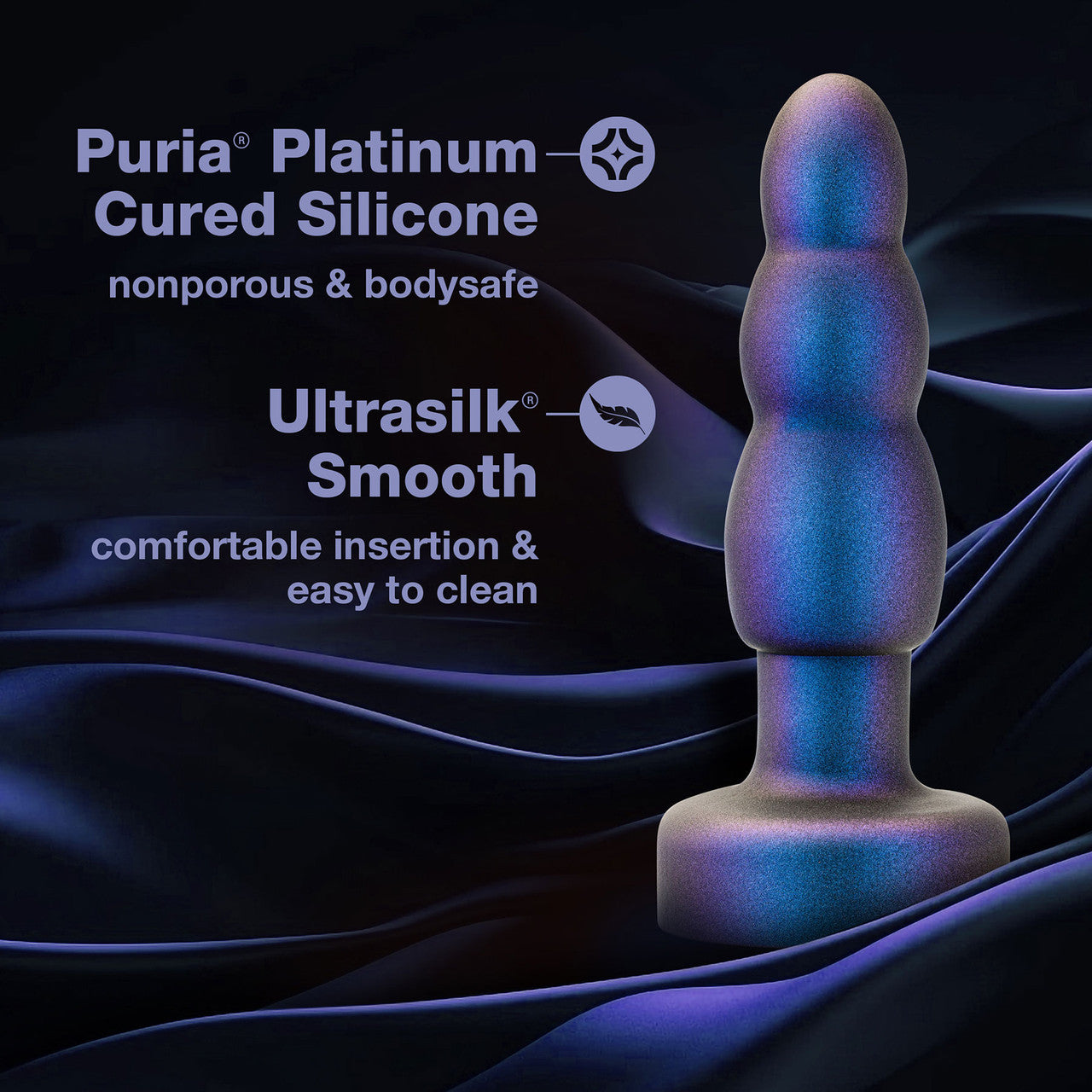 Anal Adventures Matrix Kinetic Silicone Vibrating, Gyrating & Rotating Butt Plug With Remote By Blush - Space Age Blue