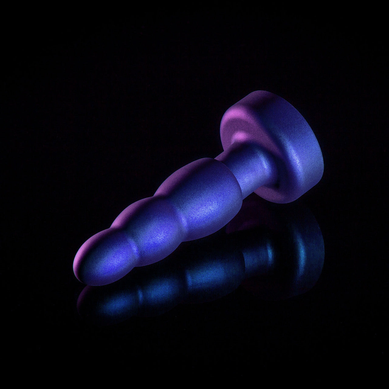 Anal Adventures Matrix Kinetic Silicone Vibrating, Gyrating & Rotating Butt Plug With Remote By Blush - Space Age Blue