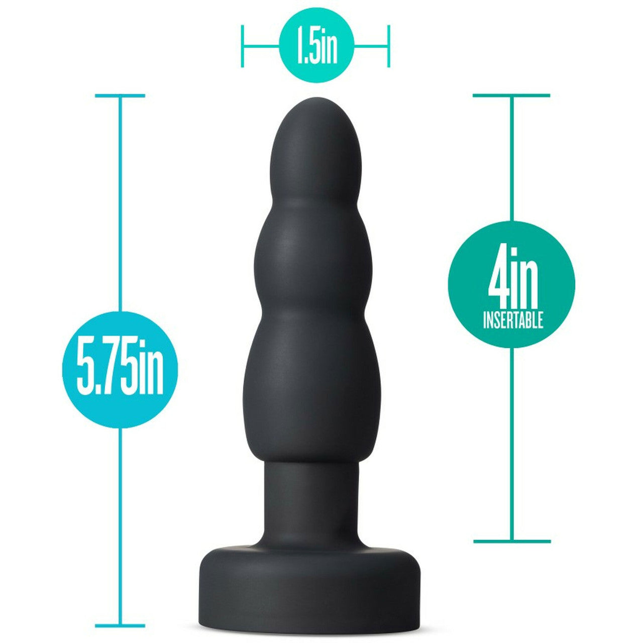 Anal Adventures Propel Plug Platinum Silicone Rechargeable Vibrating Anal Stimulator By Blush - Black